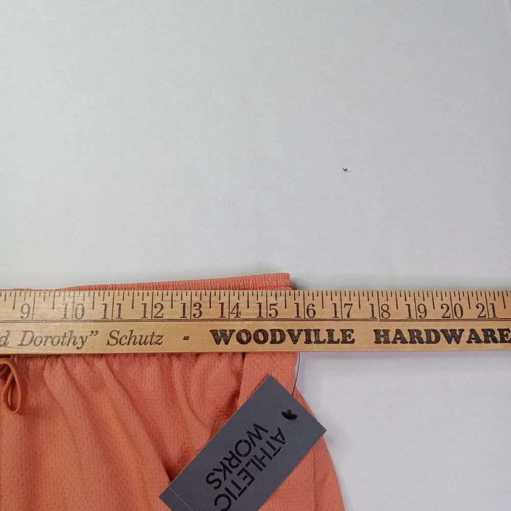 2 Athletic Works Men's Core Knit Shorts Size M (32-34) Blk Orange 9